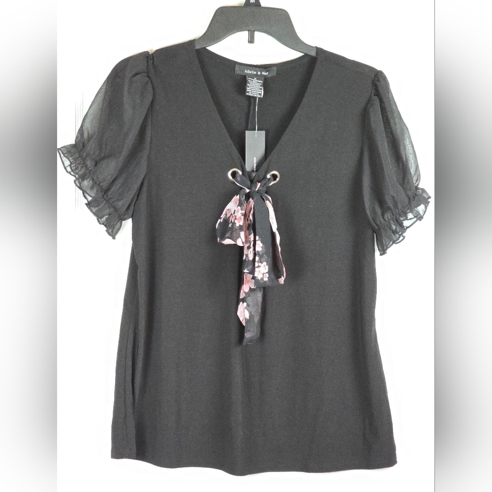 NWT Adele & May Black Knit Top M
